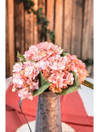 BOUQUET 5 BRANCHES HORTENSIA ROSE 41CM