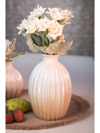 VASE CERAMIQUE BLANC ATHENA DIA 12.5CM X 18.5CM