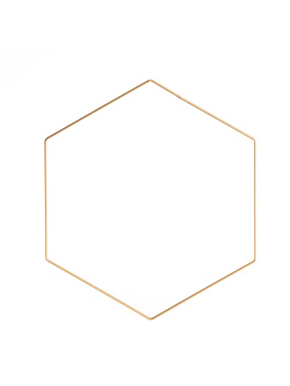 GOLD METAL HEXAGONAL HANGING DECO 30CM X 30CM X 0.3CM