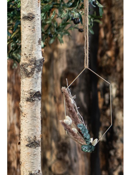 SUSPENSION METAL HEXAGONAL OR 30CM X 30CM X 0.3CM