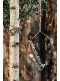 GOLD METAL HEXAGONAL HANGING DECO 30CM X 30CM X 0.3CM