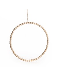 ANNEAU PERLES BOIS A SUSPENDRE DIA 26CM X 1.4CM