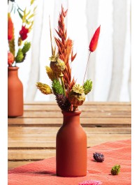 TERRACOTTA CERAMIC VASE DIA 4.7CM X 10CM