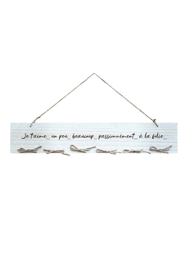 WOODEN FRAME WITH JUTE BOWS 60CM X 0.6 CM X 11CM