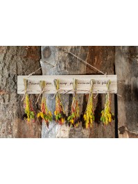 WOODEN FRAME WITH JUTE BOWS 60CM X 0.6 CM X 11CM