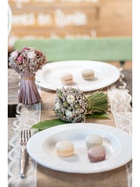 BOUQUET ROSES CREME/MENTHE DIA 9.5CM X 15CM