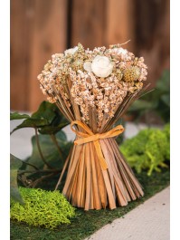 BOUQUET ROSES CREME/MENTHE DIA 9.5CM X 15CM