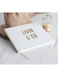 GUEST BOOK GOLD METAL 96 PAGES 20.5CM X 20.5CM