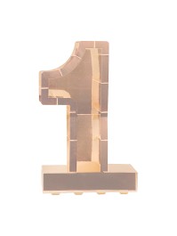 STRUCTURE BALLON CHIFFRE 1 OR ROSE 26.5CM X 14CM X 63.5CM