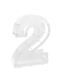STRUCTURE BALLON CHIFFRE 2 BLANC 38CM X 14CM X 63.5CM