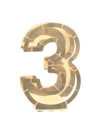 BALLOON FRAME NUMBER 3 GOLD 41.5CM X 14CM X 63.5CM