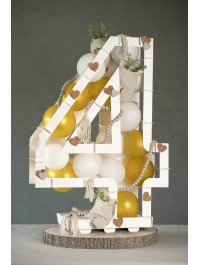 STRUCTURE BALLON CHIFFRE 4 BLANC 44CM X 14CM X 63.5CM