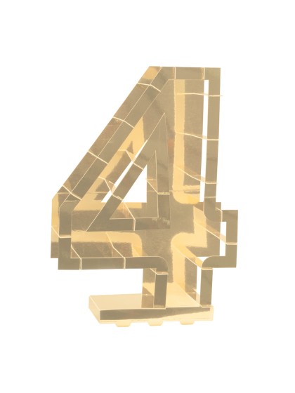 BALLOON FRAME NUMBER 4 GOLD 44CM X 14CM X 63.5CM