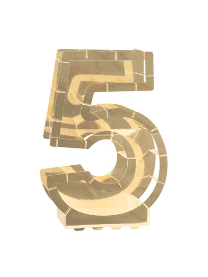 BALLOON FRAME NUMBER 5 GOLD 40CM X 14CM X 63.5CM