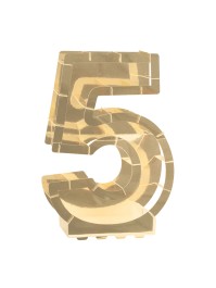 BALLOON FRAME NUMBER 5 GOLD 40CM X 14CM X 63.5CM