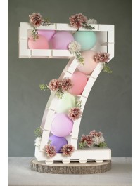 STRUCTURE BALLON CHIFFRE 7 BLANC 41.5CM X 14CM X 63.5CM