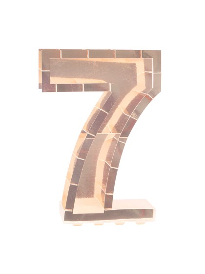 BALLOON FRAME NUMBER 7 PINK GOLD 41.5CM X 14CM X 63.5CM
