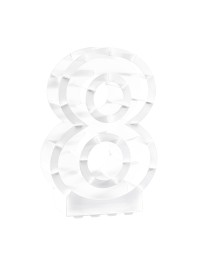 BALLOON FRAME NUMBER 8 WHITE 41.5CM X 14CM X 63.5CM