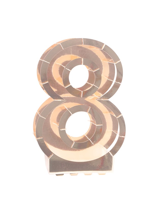 BALLOON FRAME NUMBER 8 PINK GOLD 41.5CM X 14CM X 63.5CM