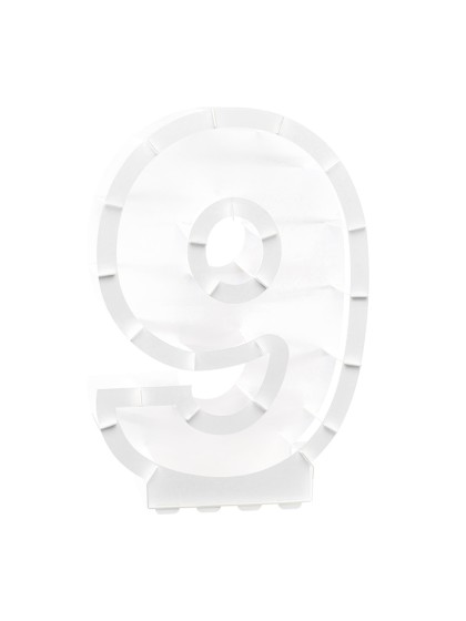 BALLOON FRAME NUMBER 9 WHITE 41.5CM X 14CM X 63.5CM