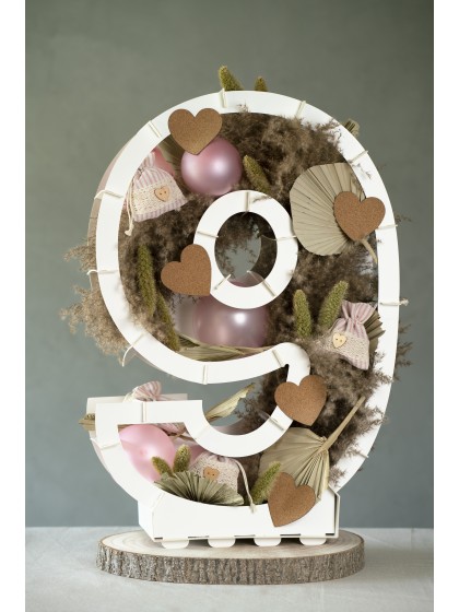 BALLOON FRAME NUMBER 9 WHITE 41.5CM X 14CM X 63.5CM