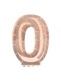 BALLOON FRAME NUMBER 0 PINK GOLD 43.5CM X 14CM X 63.5CM