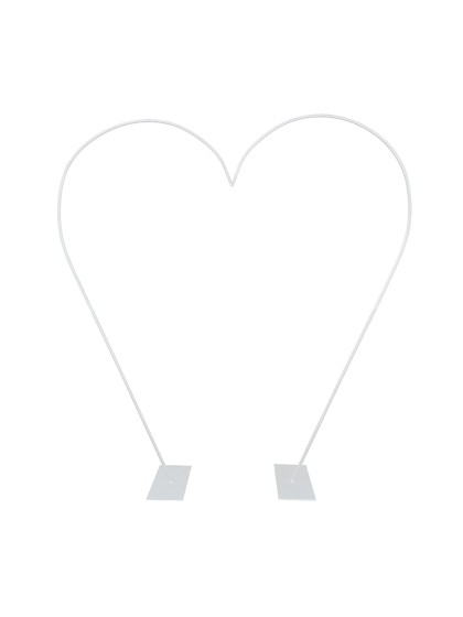 WHITE METAL HEART TO ASSEMBLE ON 2 BASES 30CM X 240CM X 250CM