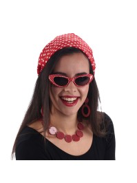 50\'S KIT RED WITH WHITE DOTS 4 PIECES ONE SIZE