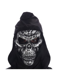 PP SILVER SKULL HEAD HOODED MASK 
