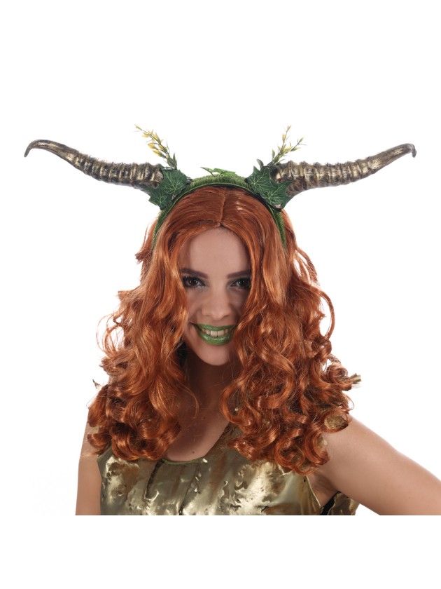 GOLD/GREEN HORNS HEADBAND 