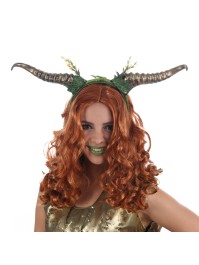 GOLD/GREEN HORNS HEADBAND 