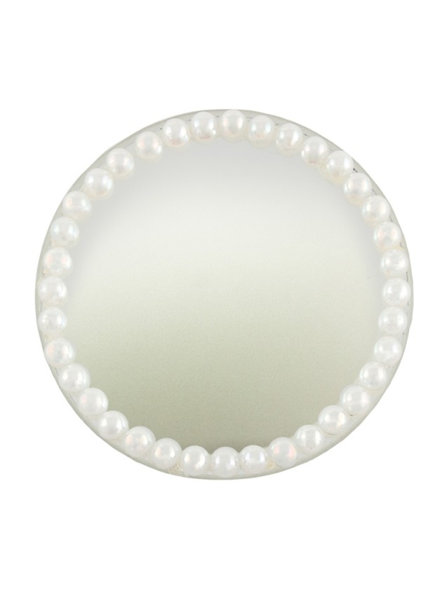 ROUND MIRROR WITH PEARLS DIA 10CM