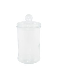 GLASS STORAGE JAR WITH GLASS LID 600ML 9.8CM X 18.7CM