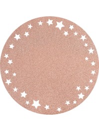 6 SETS DE TABLE PAILLETTES PREMIUM OR ROSE ETOILES DIA 34CM