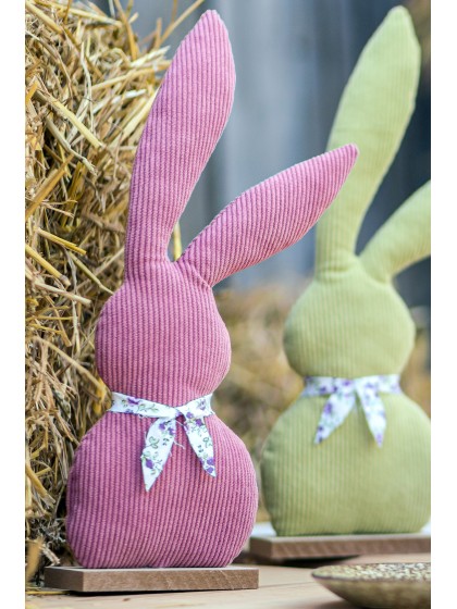 LAPIN GRANDES OREILLES VELVET LIBERTY VIEUX ROSE 13CM X 5CM X 35CM