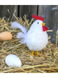 SET 6 NATURAL/WHITE EGGS TO HANG 4CM X 6CM