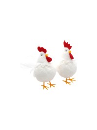 WHITE HEN - 2 ASS 7CM X 13CM X 15CM