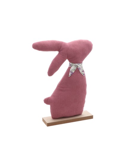 LAPIN VELVET LIBERTY VIEUX ROSE 20CM X 5CM X 28CM