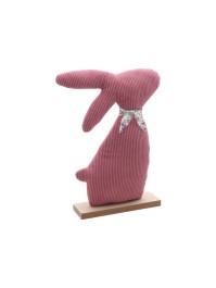 LAPIN VELVET LIBERTY VIEUX ROSE 20CM X 5CM X 28CM