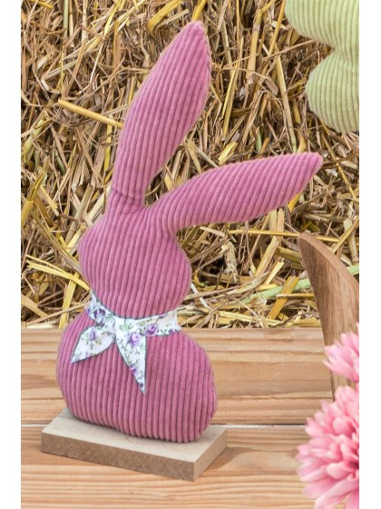 LAPIN BUNNY VELVET LIBERTY VIEUX ROSE 14CM X 5CM X 27CM