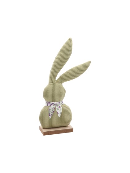 LAPIN BUNNY VELVET LIBERTY VERT SAUGE 14CM X 5CM X 27CM