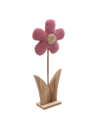 OLD PINK VELVET LOLA FLOWER 13CM X 5CM X 32CM