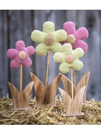 OLD PINK VELVET LILOU FLOWER 11CM X 5CM X 25CM