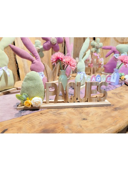 WOODEN EASTER TABLE CENTER SAGE GREEN VELVET 30CM X 5CM X 13CM