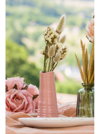 VASE CERAMIQUE CATANE ROSE D\'AMBRE DIA 6CM X 14CM