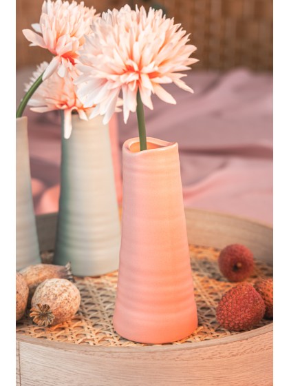 VASE CERAMIQUE CATANE ROSE D\'AMBRE DIA 6CM X 14CM