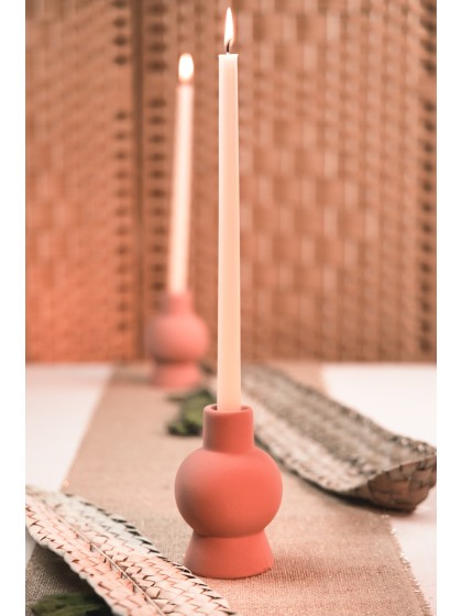 CERAMIC CANDLEHOLDER ASTI TERRACOTTA DIA 8CM X 12.2CM