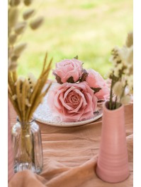 BOUQUET 3 ROSES POUDRE 16CM X 10CM X 70CM