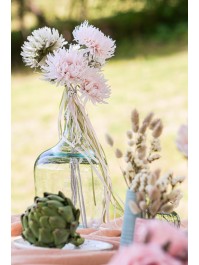 BOUQUET 3 SCABIEUSES POUDRE 13CM X 13CM X 55CM