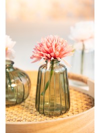 VASE VERRE VERONE VERT SAUGE DIA 7CM X 11CM